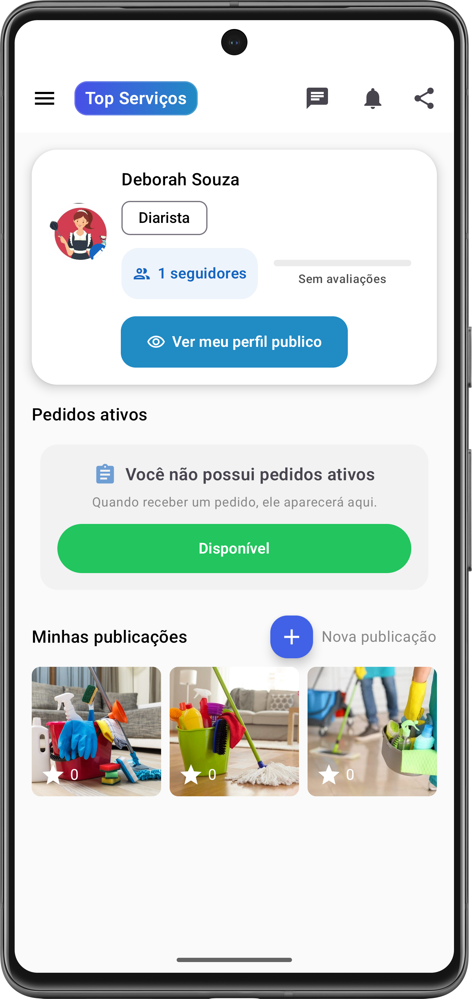 Tela do aplicativo